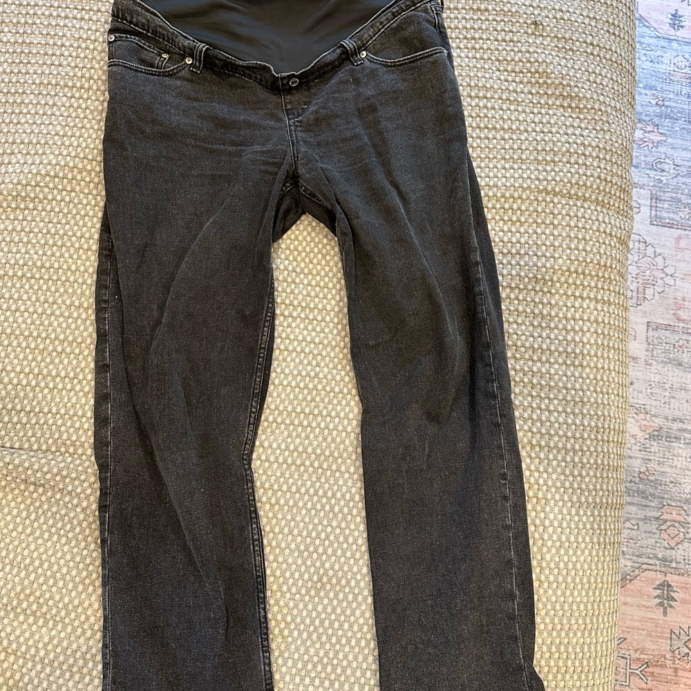 Abercrombie & Fitch Black Maternity Straight Jeans (tall size)